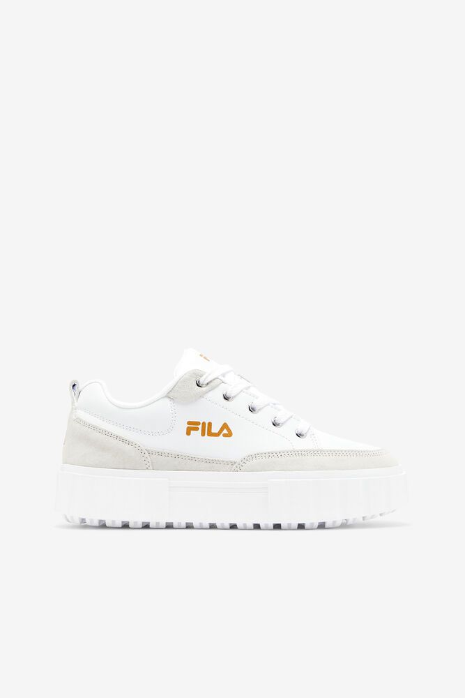 Fila Sandblast Low White Sneakers Womens - NZ 61384-CWYF